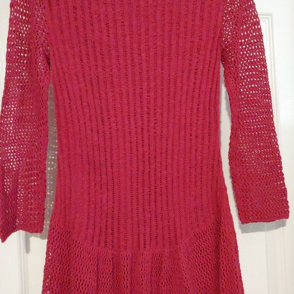 Sundance Womens Red Knit Lined Knee Length Dress 3/4 Sleeve Small - Picture 13 of 16